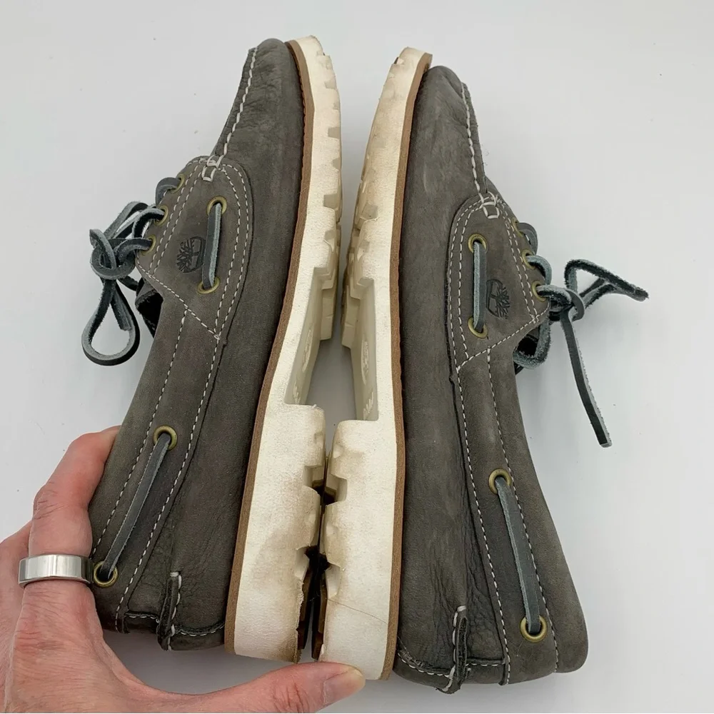 Timberland Noreen Lite‎ Boat Shoe Women Sz 8 Gray Suede  Nubuck A3198 MSRP $110